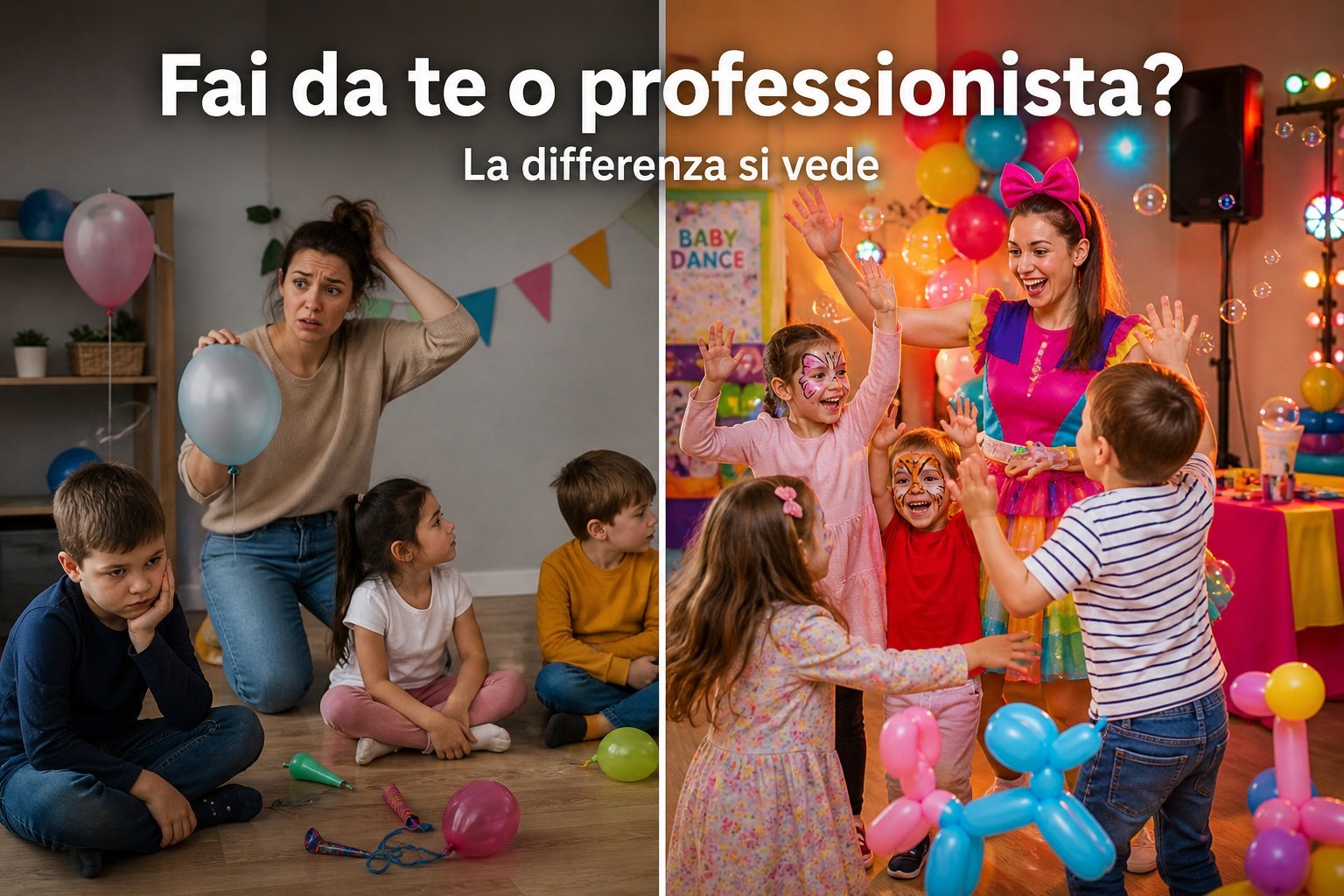 Animazione bambini: differenza tra fai da te e servizio professionale