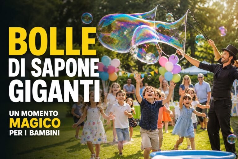 Bolle di sapone giganti: un momento magico per i bambini