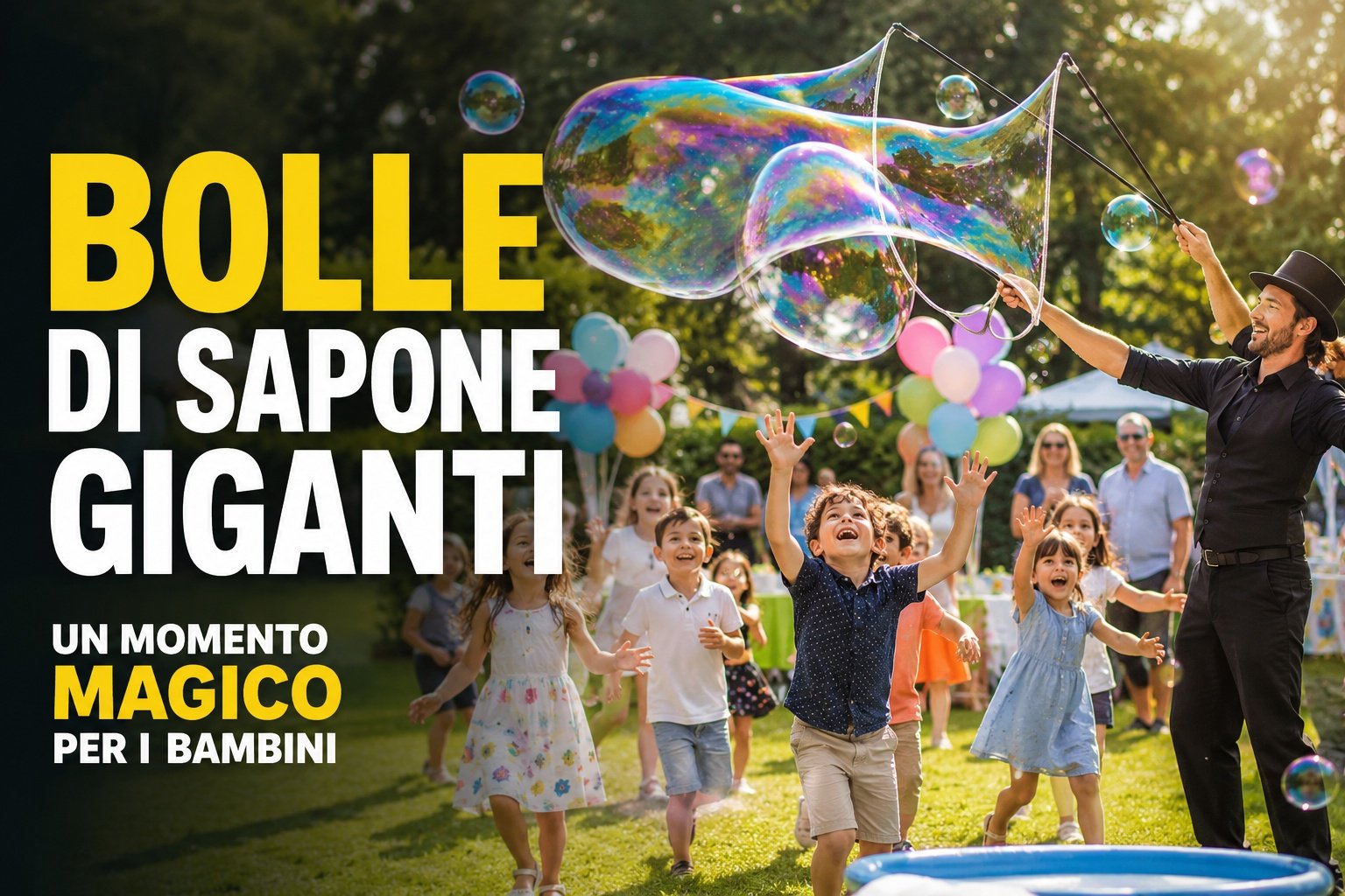 Bolle di sapone giganti: un momento magico per i bambini
