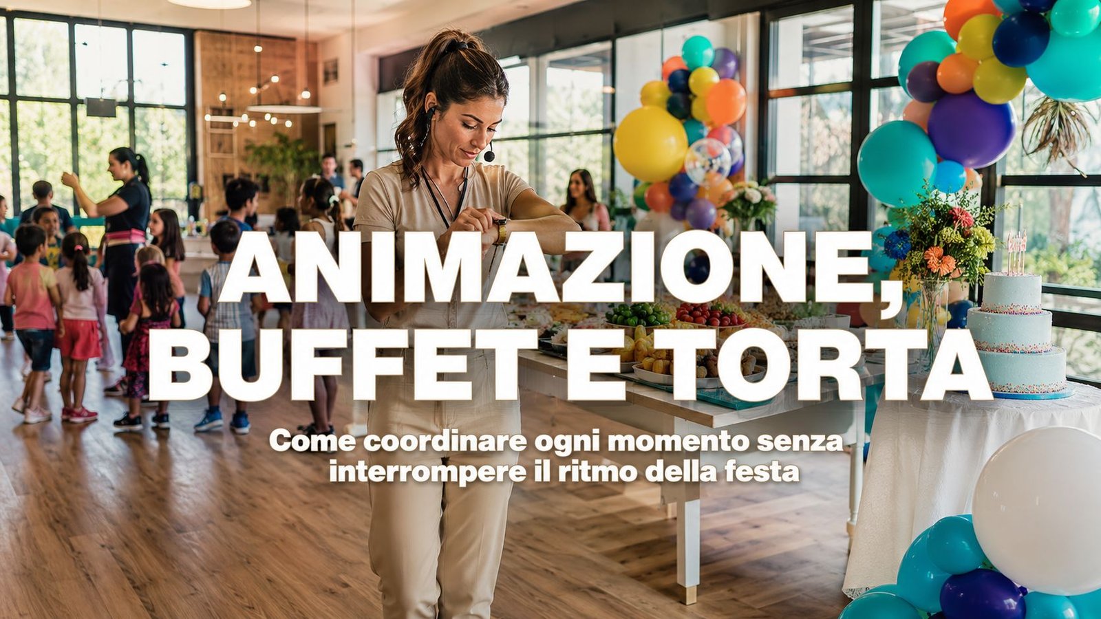 Come coordinare animazione, buffet e momento della torta durante una festa di compleanno