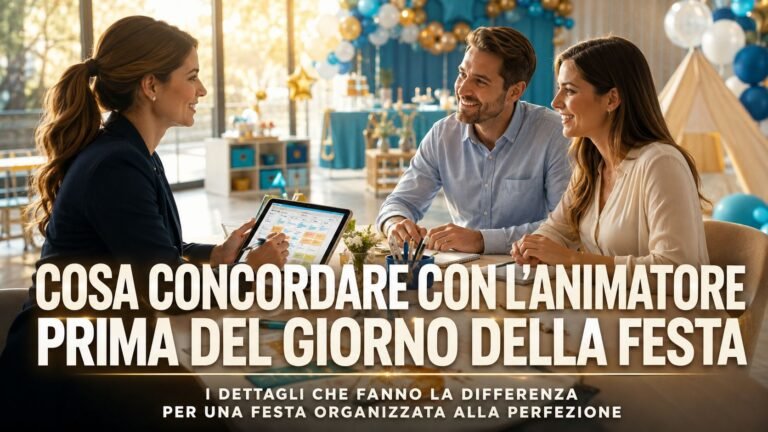 Cosa concordare con l’animatore prima del giorno della festa